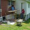 Expert masons did a great job of framing the window and getting the bricks back into position.